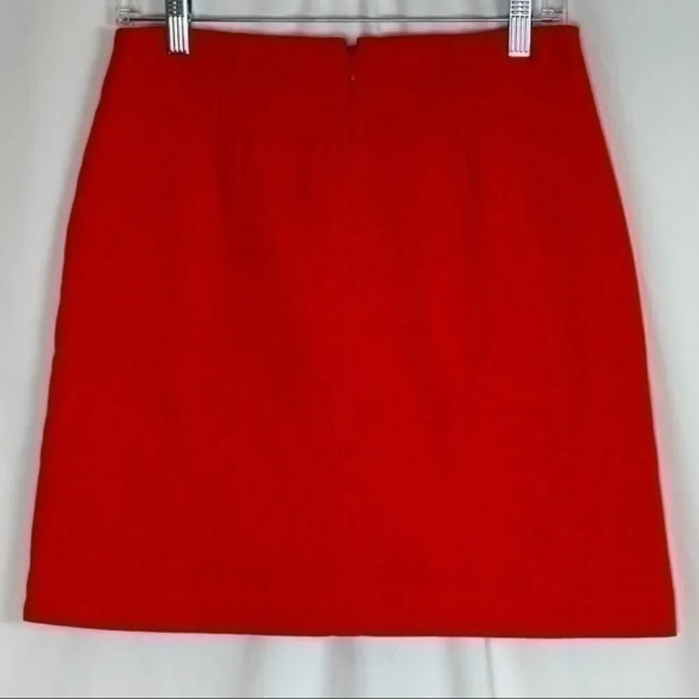 Loft Orange‎ Pockets Straight Skirt NWOT Size 0 School Y2K